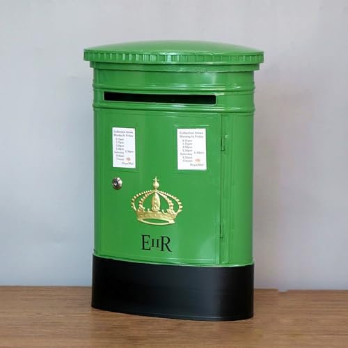 YZMJXNYY Briefkasten, Postkasten mit 2X Schlüssel,briefkästen Wandmontage, Standbriefkasten, Briefkasten Retro, für Das Home-Office Im Außenbereich(Green)