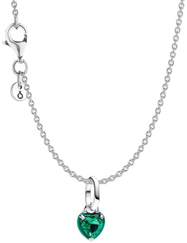 PANDORA Damen-Kette Silber Grünes Chakra-Herz Set 68568