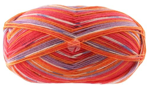 LANA GROSSA Meilenweit 100 Aktion | Sockenklassiker, bedruckt und waschmaschinenfest | Handstrickgarn aus 75% Schurwolle & 25% Polyamid | 100g Wolle zum Stricken & Häkeln | 420m Garn FB3000