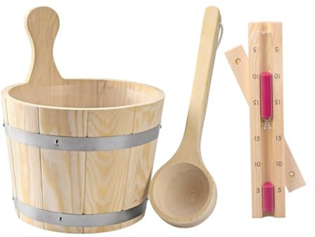 Dualoai Secchio per Sauna in Legno, Contenitore per Vaso da Fiori, Secchio per Acqua Premium Fatto a Mano per La Sauna, Domestica