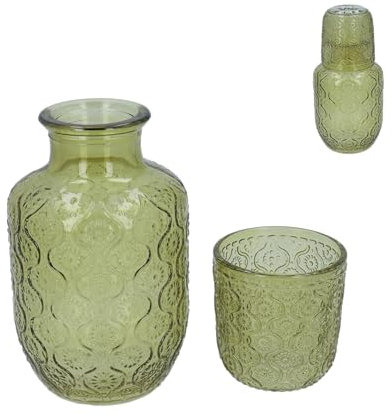 Gisela Graham Water Carafe and Glass Set, Green Glass