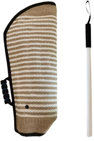JIURUOZ Maniche ad addestramento per Cani, Set di addestramento for morso di Cane Attrezzatura for addestramento Allenatori di agilità Bastone for addestramento Cani(Black)