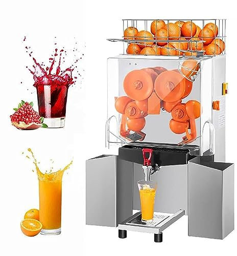 IUokLU Presse-Agrumes électrique 120 W Presse-Agrumes Automatique pour Orange avec 2 bacs à déchets Extracteurs en Acier Inoxydable 20-30/min Machine de Fabrication de,