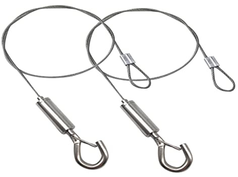 Hemobllo 2 Piezas Gancho De Cable De Acero Cables Colgantes De Suspensión para Techo con Rosca De Fijación para Lámpara De Acuario para Colgar Letreros De Cultivo