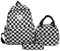 GSenhui Juego de mochila a cuadros para la escuela, mochila escolar de nailon con bolsa para el almuerzo y estuche, unisex, 3 piezas, impermeable, mochila Checker, tartán negro