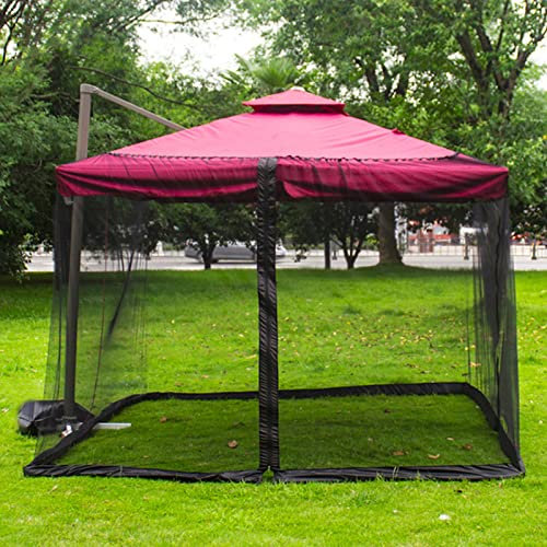 Zanzariera quadrata in poliestere, 3 m, ombrellone da esterno con doppia porta con cerniera, copertura universale per terrazza, 300 x 300 x 230 cm, protezione da giardino nera