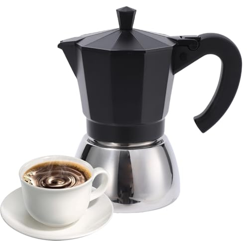 Retro Coffee Pot stovvtop - durabll Metal espreeso Percolator | Compact Old Style Coffee Brewing Accessory, Cuban Italian Inspired Manual Coffee Maker for Morning Kitchen Beverage Rituals