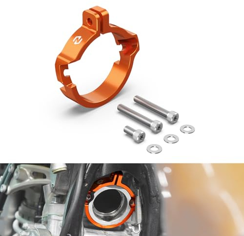 NICECNC Abrazadera de Brida de Escape Naranja Compatible con 250 300 XC/SX 2023-2024 250 300 EXC XCW 2024 Compatible con Husqvarna 300 TX 2023-2024 250 300 TE 2024 Ver Ajuste
