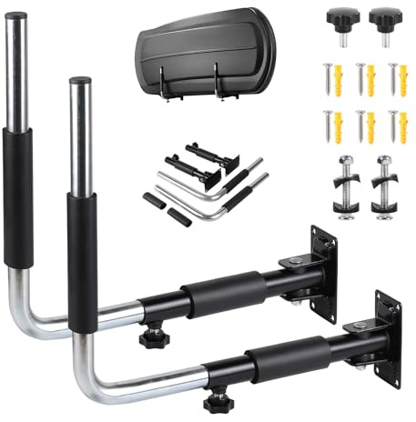 Swawis 1 par väggfäste takbox justerbar 35–52 cm, maximal belastning: 50 kg, för förvaring av takboxar surfbrädor sportutrustning (svart)