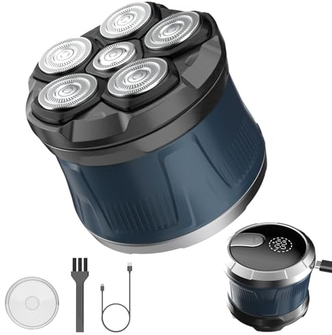 Ten-Tatent 6D Electric Head Shavers for Men, Cordless Electric Shaver, Rotary Razor Head Shavers for Bald Head, with LED Display&USB-C, Travel & Gifts