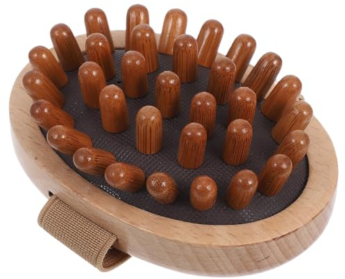 Outanaya Holzmassagebürste mit Luftkissen Manuelles Kopfhautmassagegerät für Nacken und Kopf Leicht zu Reinigen für Büro und Reisen