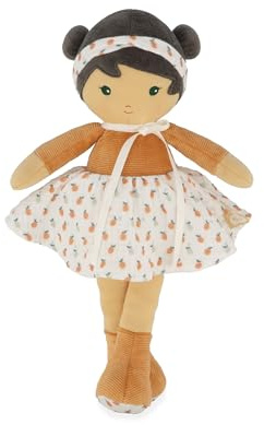 KALOO - Tendresse - La mia prima bambola di stoffa Eloïse - Bambola di pezza 32 cm - Abito in velluto a coste e mussola - Graziosa confezione regalo - Nastro personalizzabile - Fin dalla nascita