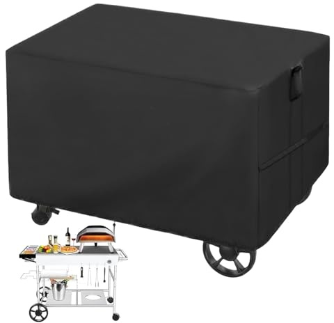 Copertura impermeabile per barbecue da esterni, in tessuto Oxford resistente, protezione per tavolo da forno per pizza, con manici per gli appassionati di barbecue, perfetta per prato, patio, terrazza