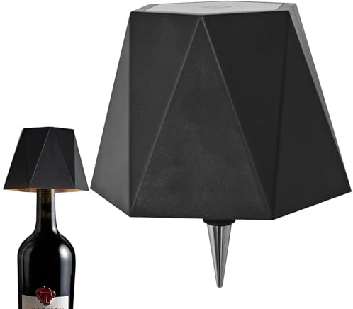 Lampada da Bottiglia Wireless Paralume - Paralume LED Senza Fili a 3 Colori | Lampada Bottiglia di Liquore Senza Fili Dimmerabile al Tocco,per Camera da Soggiorno Cucina Sala da Pranzo Bar Ristorante