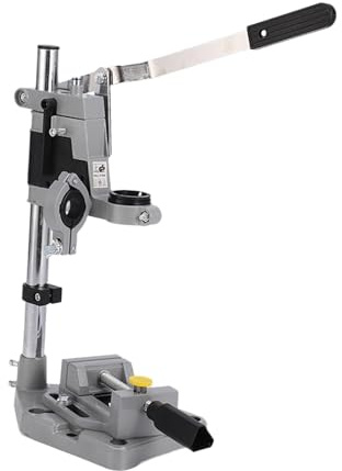 Zambuph Soporte para taladro de columna, soporte para estación de trabajo, taladro eléctrico, ajustable, espacio reserva, proyectos carpintería, para herramientas, aleación
