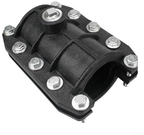 Shophubio Morsetto per riparazione perdite per tubi da 25 mm, 32 mm, 63 mm, materiale PE, sigillante per tubi dell'acqua in rame, ghisa, PVC, giunti in cemento, kit di fissaggio di emergenza (63 mm)
