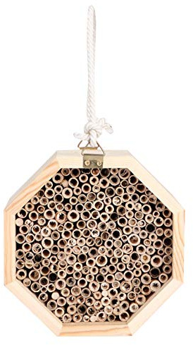 Bestäuberschutz aus Holz |Nachhaltiges Bienenhaus aus Candlenut-Holz für Garten/Hof/Balkon |Nützliche Wohnbox für Bestäuber und pädagogische Dekoration