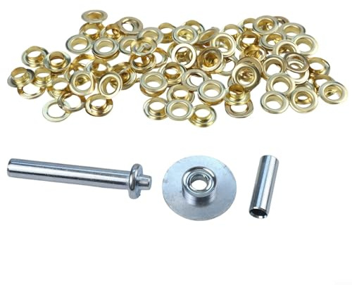 Kit di riparazione con anelli in ottone e strumenti per tende, tende da sole, tettoie, bandiere, coperture per piscina, sacchi a pelo e teloni, 103 pezzi