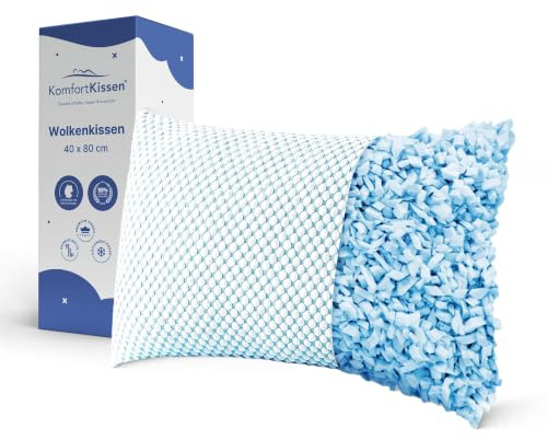 MKS Oreiller 40 x 60 cm – Coussin ergonomique en forme de nuage pour la relaxation – Coussin doux pour les dormeurs sur le dos, sur le côté et sur le ventre – Coussin en mousse à mémoire de forme 40 x