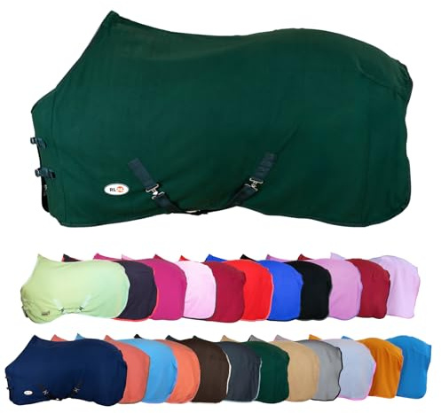 RL24 - Abschwitzdecke mit Kreuzgurt Basicline – Dunkelgrün – 145cm | Pferdedecke
