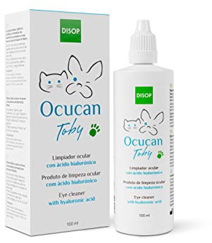 Ocucan Nettoyant Oculaire pour Les Yeux Chien et Chat à l’Acide Hyaluronique – Nettoie, Hydrate et Élimine Les Sécrétions et Traces de Larmes – Soin Quotidien Doux – 100 ML