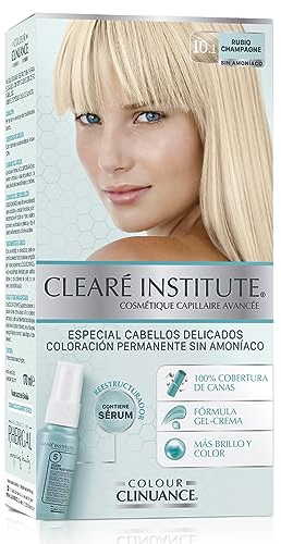 Colour Clinuance, Coloración Capilar Permanente Sin Amoniaco, Cabellos Delicados, Tinte de Pelo 100% Cobertura de Canas, Incluye Sérum Capilar, Apto Método Curly, 10.1 Rubio Champagne, 170 ml