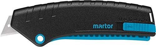 MARTOR Sicherheitsmesser mit Klingeneinzug, SECUNORM MIZAR, Profi Cuttermesser, Leicht, Kunststoff, Rechts- & Linkshänder, Logistik, GS, 13,90 x 1,56 x 5,05 cm