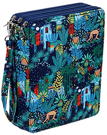 Sumnacon 120 Trous Trousse de Crayon, Sac de Crayon pour Dessinateur Professionnelle ou Amateur (forêt)