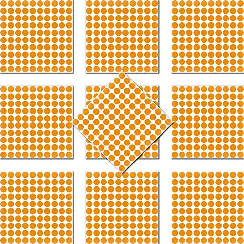 1000 Klebepunkte 5mm selbstklebend farbige Punkt Aufkleber PVC Deko Folie Etiketten Inventur (orange)