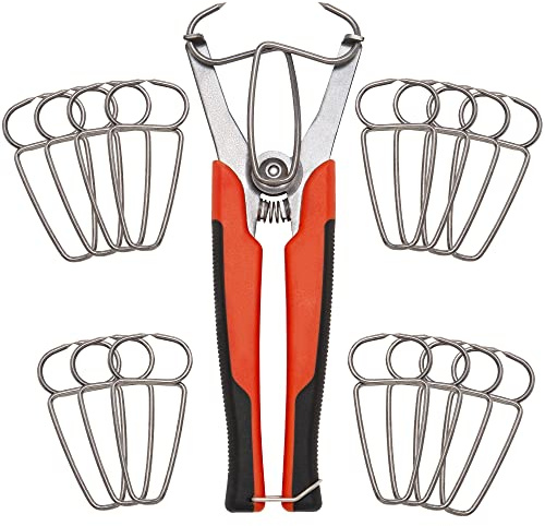 Ally Tools - Pinze a molla per mitra con 16 morsetti a molla, design con manico a molla, manico lungo 20,3 cm per mani grandi, per l'uso con finiture in legno, modanature, cornici e lavorazione del