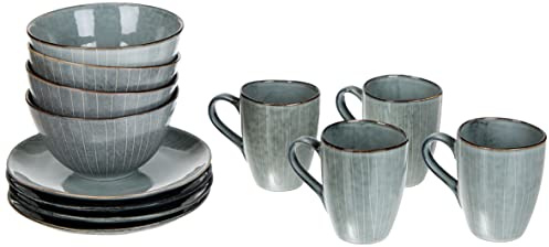 Broste Copenhagen 80019808 Nordic Sea Frühstücksset, Steingut