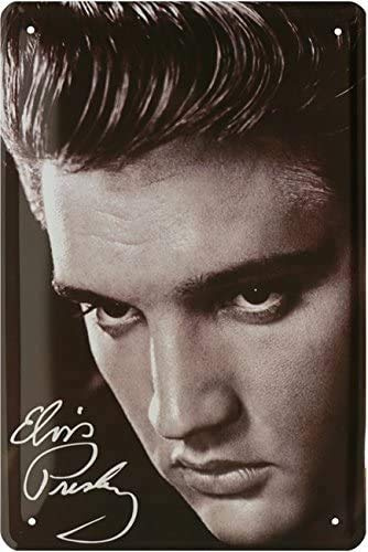 Blechschilder Cartel decorativo de Elvis Presley con personalidades conocidas Celebrities, de metal, estilo retro, para la puerta, como regalo de cumpleaños o Navidad, 20 x 30 cm