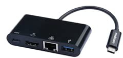 AUDIO VIDEO MEDIACOM Type-C Multiport Adapter - Docking station - USB-C - HDMI - GigE