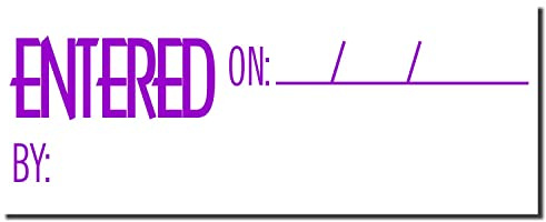 Quality Self-Inking Entered On Stamp, Essential Common Office Stamp for Data Entry Clerks, 1/2 x 1-1/2, Durable and Convenient, Features Vibrant Purple Ink for Clear Visibility, Easy to Use
