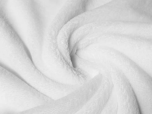 Organic Cotton Terry Towelling Fabric Material - White, 1Mtr 150cmx100cm