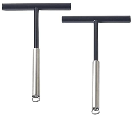 2 Pack T Shape Stainless Steel Batter Spreader Scraper with Hanging Hole Non Stick Dough Batter Spreader Spatula Crepe Making Tool for Restaurant
