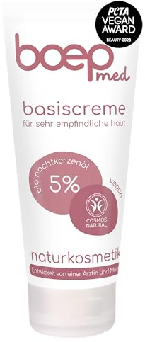 boep med Basiscreme | Basispflege für Problemhaut wie Neurodermitis oder Rosacea | Sehr trockene oder juckende Haut | Zertifizierte Naturkosmetik (200ml)