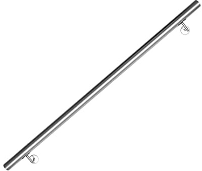 Vigevee Edelstahl Handlauf 120 cm, Treppengeländer Geländer Wandhandlauf Wand Treppe mit Wandhalterung und Endkappen, Treppengeländer Innen und Außen für Treppen, Brüstung, Balkon