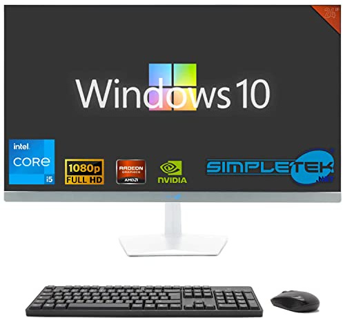SIMPLETEK - PC tout-en-un 24 FHD 60 Hz Core i5 Windows 10 | Carte vidéo dédiée GTX1650 4 Go | 16 Go RAM SSD 2 To | Travail, Gaming