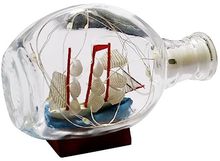 SSIMOO Sailboat Drifting Bottle Glass Ornament Ship In A Bottle With Light Drift Bottle Home Decoration Ornament Sailing Boat In Bottle