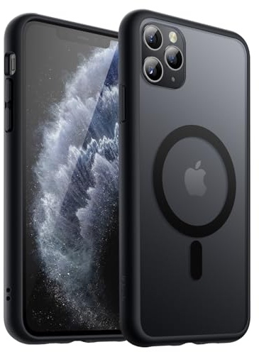 JETech Magnetic Case for iPhone 11 Pro Max 6.5-Inch Compatible with MagSafe, Translucent Matte Back Slim Shockproof Phone Cover (Black)