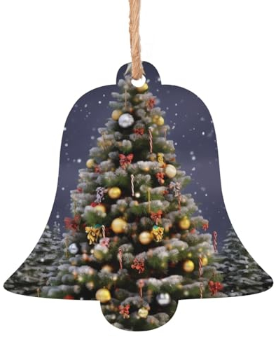 Weihnachtsbaum Holz Weihnachtsglocke Form Ornamente Holz Weihnachtsbaum Hängende Dekoration Weihnachtsbaum Ornamente mit Seilen für Weihnachten Urlaub Dekorationen