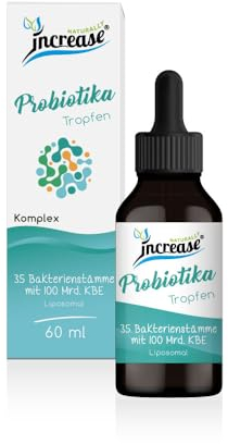 Liposomale Probiotika + Präbiotika Kulturen Komplex Tropfen hochdosiert - 35 Bakterienstämme,D-Mannose,Bio Inulin und 100 Mrd.KBE pro Dosis (3 Billionen KBE pro Packung) - magensaftresistent