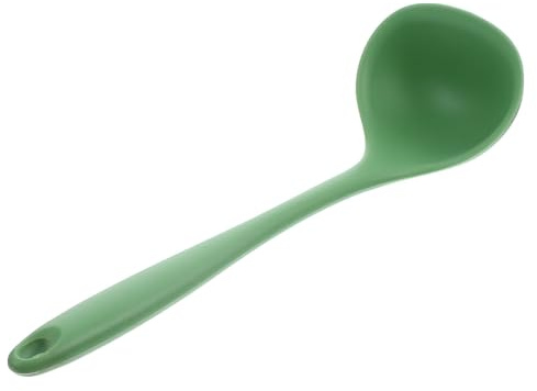 Louche à Soupe en Silicone Vert, Grosse Capacité pour Sauce et Ragoût | Non Adhérente, sans Rayure Casseroles, Forme Stable, Usage Restaurant, pour Mélanges de Sauces