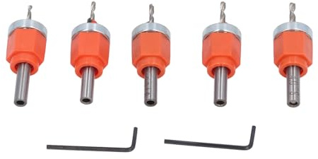 Countersink Drill Bit Set, Adjustable Depth Stop Counterbore Drilling Tool for Wood Plastic HSS 40CrV Steel 2.8mm 3.0mm 3.2mm 3.5mm 4.0mm 5 Piece