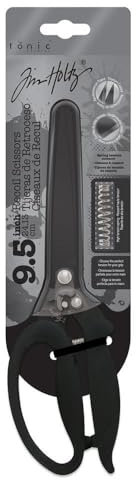 Tonic Studios Tim Holtz Rückstoßschere, titanbeschichtet, doppelt abgeschrägte Klingen, Schwarz (24,1 cm)