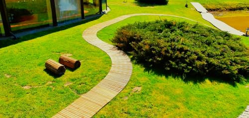 Pasarela de jardín de madera, geotextil, 75x300 cm, resistente hasta 15 años y más