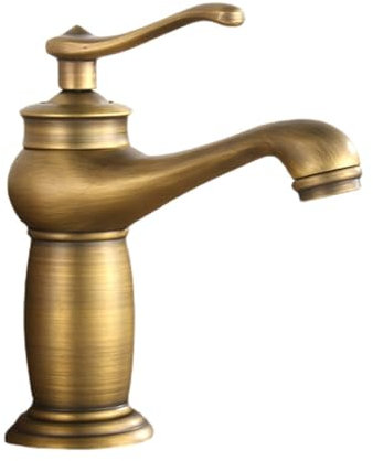Wasserhahn Bad Waschtischarmatur Retro Antik Stil Messing Einhebel Mischbatterie Waschbecken Armatur, Badarmatur Waschtischbatterie Badezimmer, Bronze