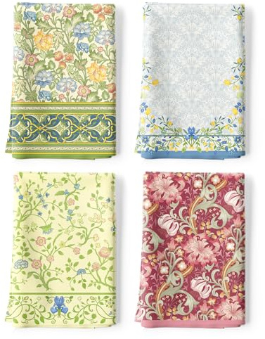 Arquiel Vintage Flower Tea Towels, Cotton Kitchen Towel 18.9 × 27.5 inch, Quick Drying Dish Cloth for Party Anniversary Holiday Decoration, Housewarming Gifts for Mom