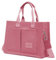 Clufar Umhängetasche Damen Canvas Crossbody Bag Damen Groß Shopper Tasche Handtasche Mittelgroß Rosa Schultertasche Tote Bag Arbeitstasche mit Fächern Damenhandtasche Handbags mit Vielen Fächern Pink